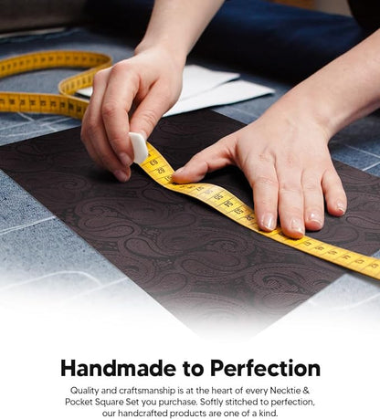 Paisley Necktie & Pocket Square by Vittorio Farina (NH - WP_BROWN) for Independent Retail Stores by Dubal Brothers