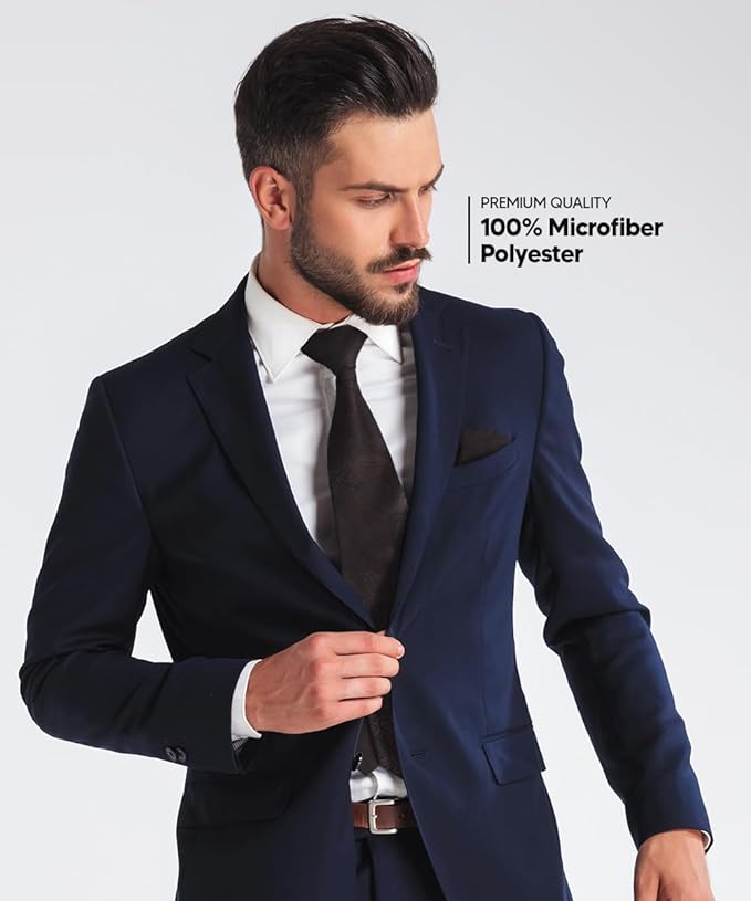 Paisley Necktie & Pocket Square by Vittorio Farina (NH - WP_BROWN) for Independent Retail Stores by Dubal Brothers