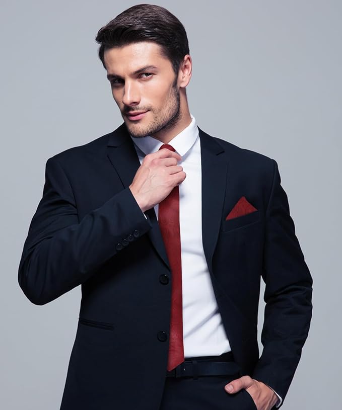 Paisley Necktie & Pocket Square by Vittorio Farina (NH - WP_BURGUNDY) for Independent Retail Stores by Dubal Brothers