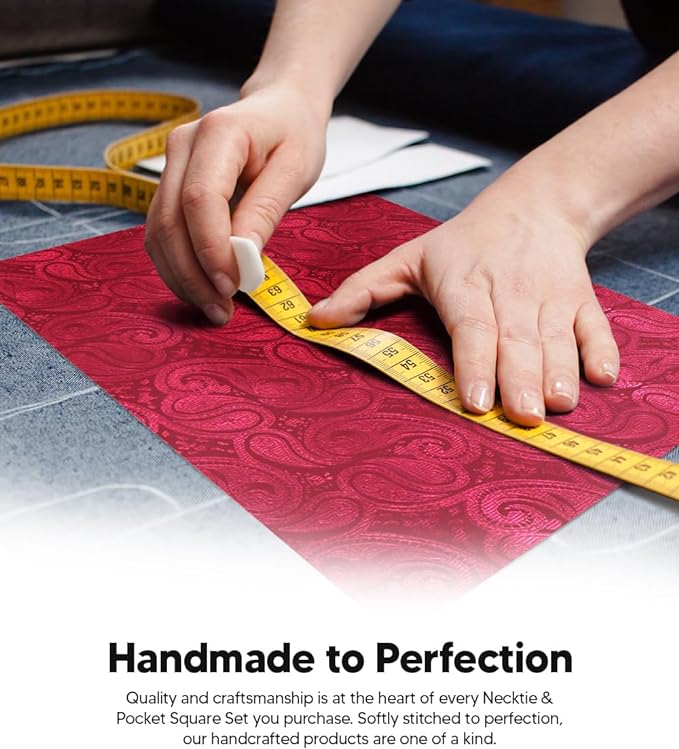 Paisley Necktie & Pocket Square by Vittorio Farina (NH - WP_HOT - PINK) for Independent Retail Stores by Dubal Brothers