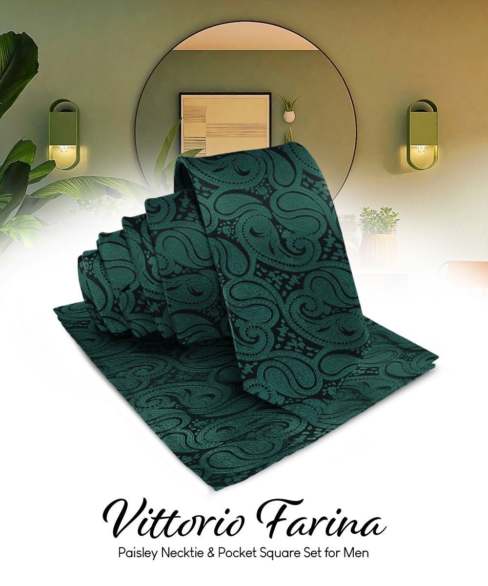Paisley Necktie & Pocket Square by Vittorio Farina (NH - WP_HUNTER) for Independent Retail Stores by Dubal Brothers
