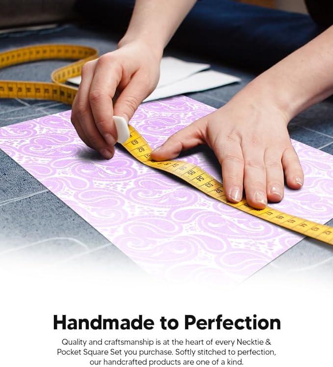 Paisley Necktie & Pocket Square by Vittorio Farina (NH - WP_LAVENDER) for Independent Retail Stores by Dubal Brothers