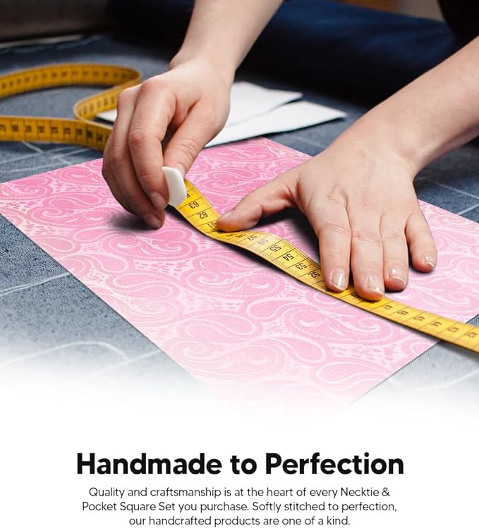 Paisley Necktie & Pocket Square by Vittorio Farina (NH - WP_PINK) for Independent Retail Stores by Dubal Brothers