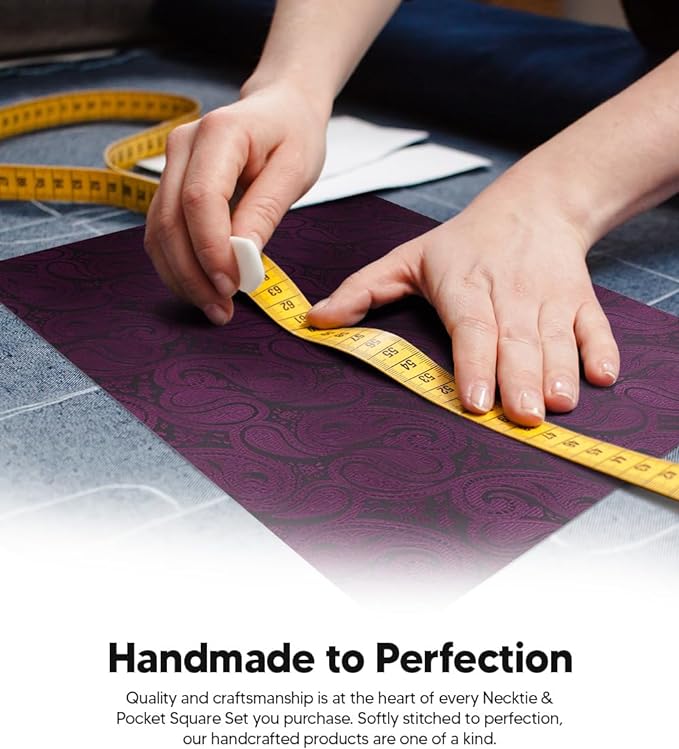 Paisley Necktie & Pocket Square by Vittorio Farina (NH - WP_PLUM) for Independent Retail Stores by Dubal Brothers