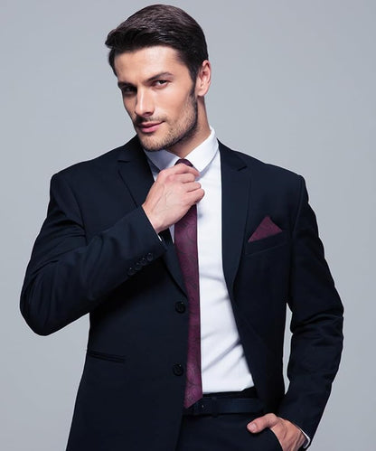 Paisley Necktie & Pocket Square by Vittorio Farina (NH - WP_PLUM) for Independent Retail Stores by Dubal Brothers