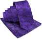 Paisley Necktie & Pocket Square by Vittorio Farina (NH - WP_PURPLE) for Independent Retail Stores by Dubal Brothers