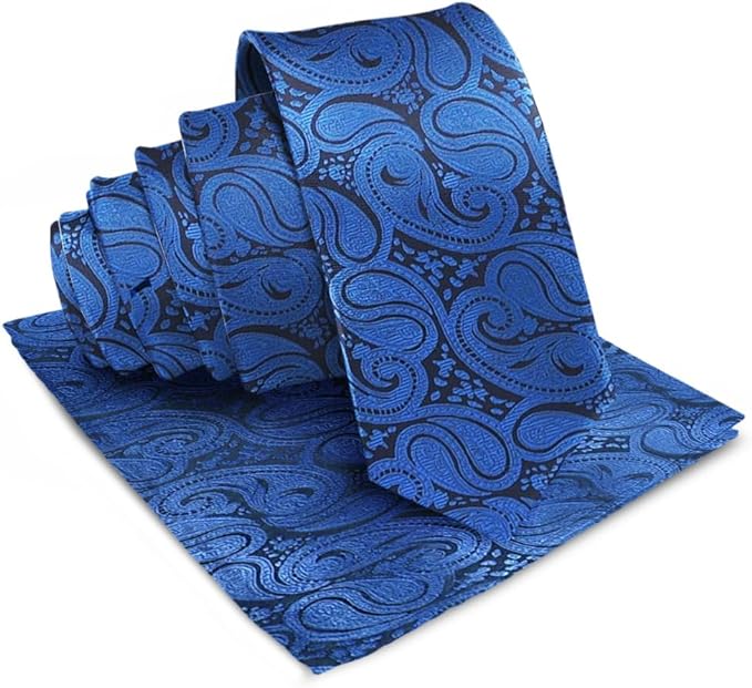 Paisley Necktie & Pocket Square by Vittorio Farina (NH - WP_ROYAL) for Independent Retail Stores by Dubal Brothers