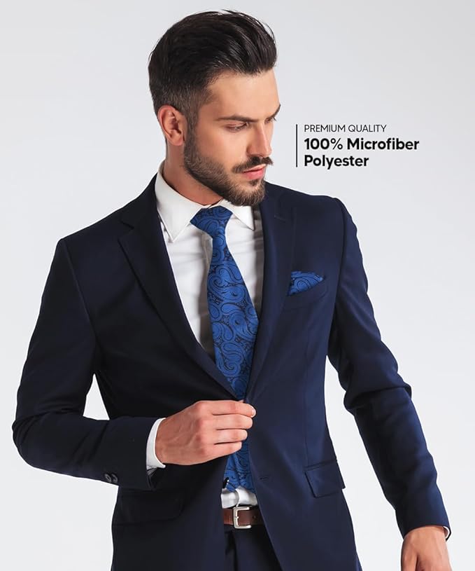 Paisley Necktie & Pocket Square by Vittorio Farina (NH - WP_ROYAL) for Independent Retail Stores by Dubal Brothers