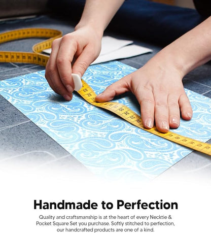 Paisley Necktie & Pocket Square by Vittorio Farina (NH - WP_SKY) for Independent Retail Stores by Dubal Brothers