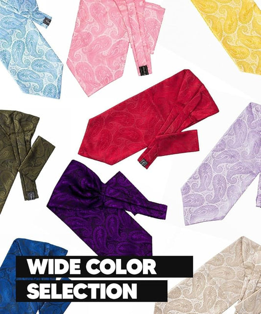 Paisley Tone On Tone Ascot & Pocket Square by Vittorio Farina (ASCOTS - WP_BLACK) for Independent Retail Stores by Dubal Brothers