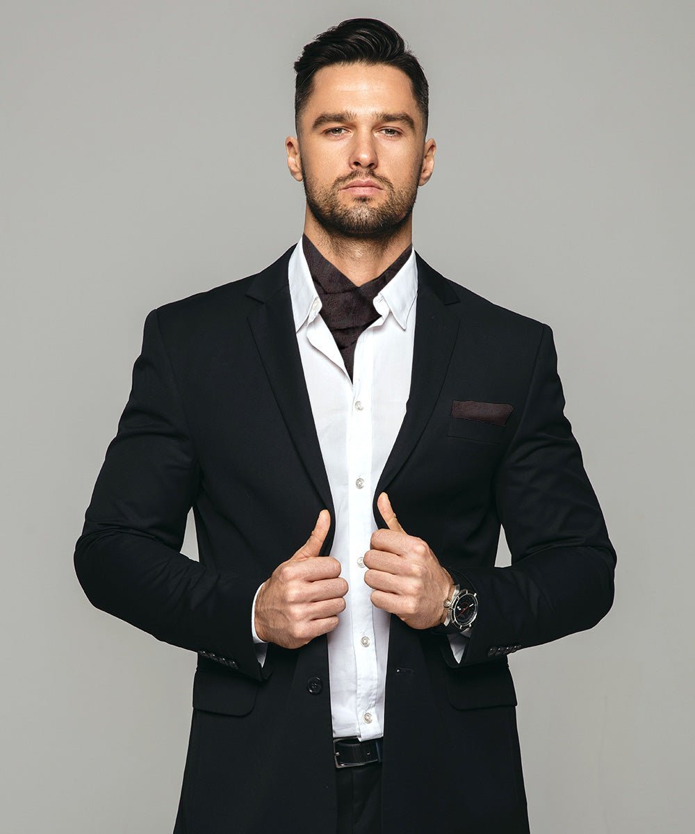 Paisley Tone On Tone Ascot & Pocket Square by Vittorio Farina (ASCOTS - WP_BROWN) for Independent Retail Stores by Dubal Brothers