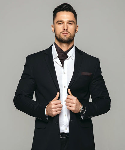 Paisley Tone On Tone Ascot & Pocket Square by Vittorio Farina (ASCOTS - WP_BROWN) for Independent Retail Stores by Dubal Brothers