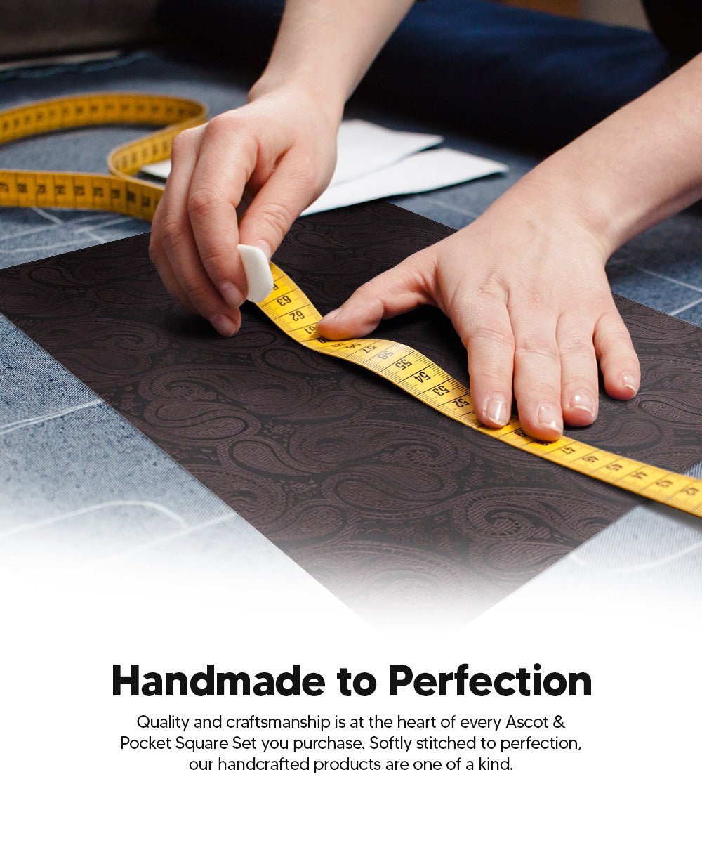 Paisley Tone On Tone Ascot & Pocket Square by Vittorio Farina (ASCOTS - WP_BROWN) for Independent Retail Stores by Dubal Brothers