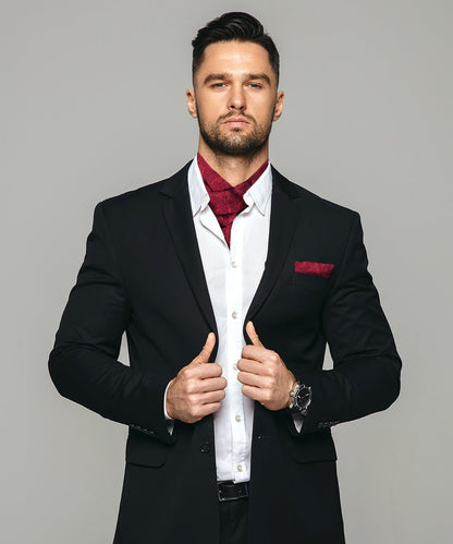 Paisley Tone On Tone Ascot & Pocket Square by Vittorio Farina (ASCOTS - WP_BURGUNDY) for Independent Retail Stores by Dubal Brothers