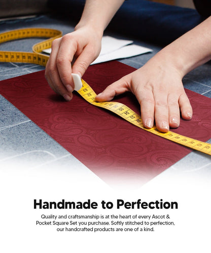 Paisley Tone On Tone Ascot & Pocket Square by Vittorio Farina (ASCOTS - WP_BURGUNDY) for Independent Retail Stores by Dubal Brothers