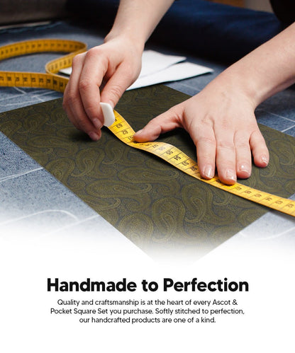 Paisley Tone On Tone Ascot & Pocket Square by Vittorio Farina (ASCOTS - WP_OLIVE) for Independent Retail Stores by Dubal Brothers