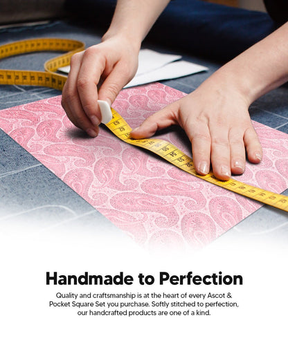 Paisley Tone On Tone Ascot & Pocket Square by Vittorio Farina (ASCOTS - WP_PINK) for Independent Retail Stores by Dubal Brothers