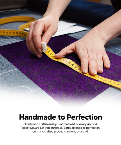 Paisley Tone On Tone Ascot & Pocket Square by Vittorio Farina (ASCOTS - WP_PURPLE) for Independent Retail Stores by Dubal Brothers