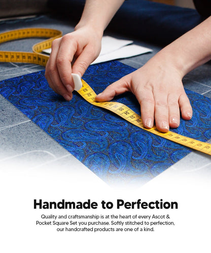 Paisley Tone On Tone Ascot & Pocket Square by Vittorio Farina (ASCOTS - WP_ROYAL) for Independent Retail Stores by Dubal Brothers