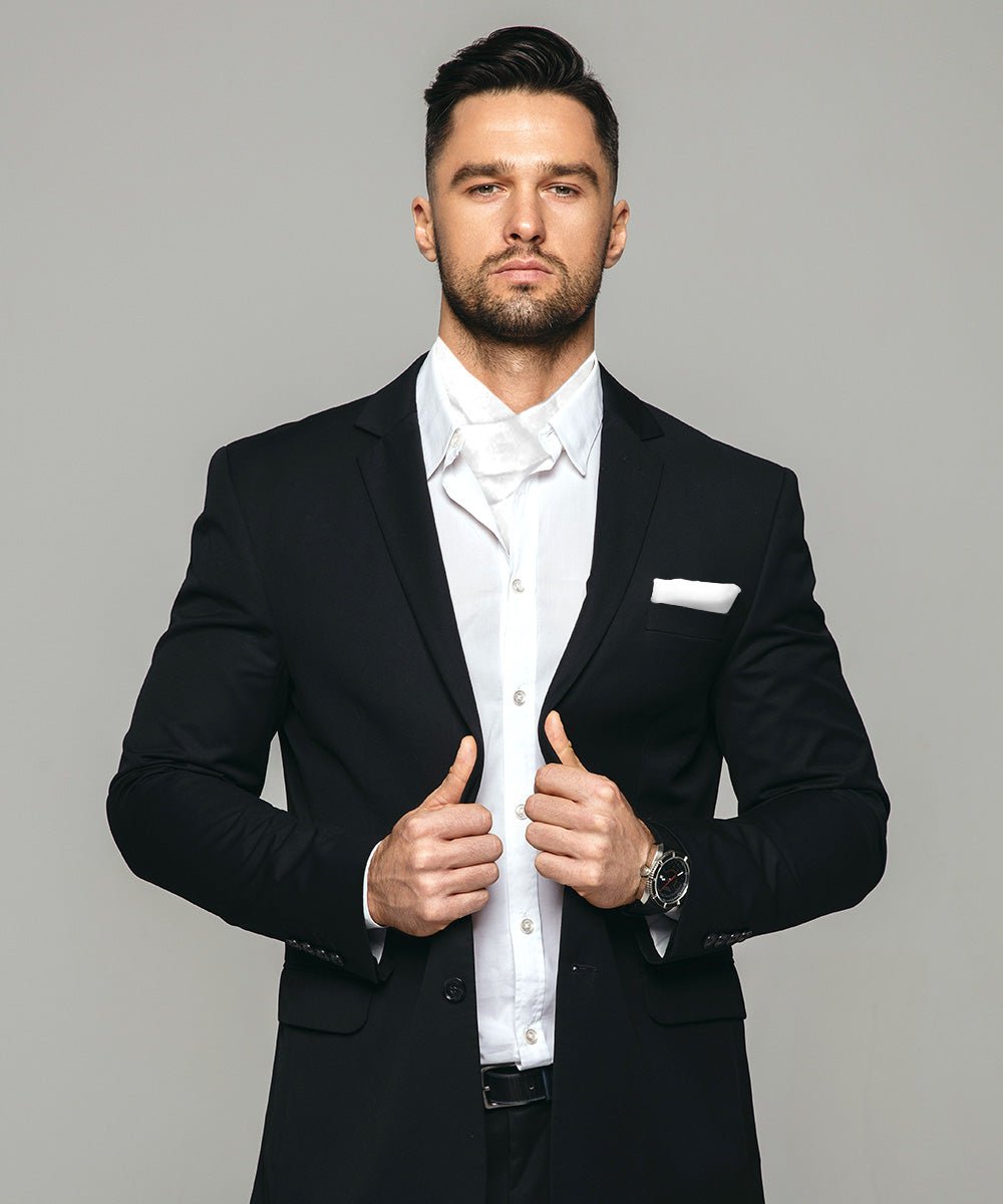 Paisley Tone On Tone Ascot & Pocket Square by Vittorio Farina (ASCOTS - WP_WHITE) for Independent Retail Stores by Dubal Brothers