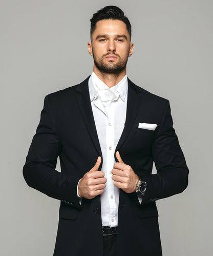 Paisley Tone On Tone Ascot & Pocket Square by Vittorio Farina (ASCOTS - WP_WHITE) for Independent Retail Stores by Dubal Brothers