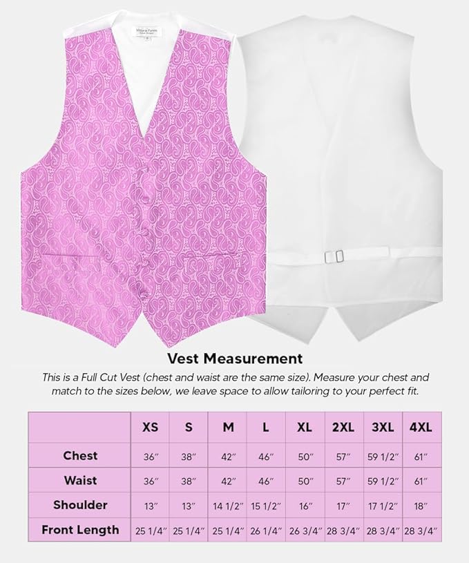 Paisley Vest Set with White Back (Vest, Bow Tie, Necktie and Pocket Square) by Vittorio Farina: Aqua, Blush, Hot Pink, Ivory, Lavender, and Mint (vest_paisley_WB_lavender_XS) for Independent Retail Stores by Dubal Brothers