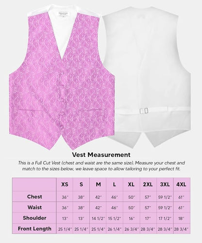 Paisley Vest Set with White Back (Vest, Bow Tie, Necktie and Pocket Square) by Vittorio Farina: Aqua, Blush, Hot Pink, Ivory, Lavender, and Mint (vest_paisley_WB_lavender_XS) for Independent Retail Stores by Dubal Brothers