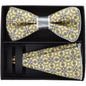 Piping Design Bow Tie & Round Pocket Square in a Box by Vittorio Farina (pbh - 21001) for Independent Retail Stores by Dubal Brothers