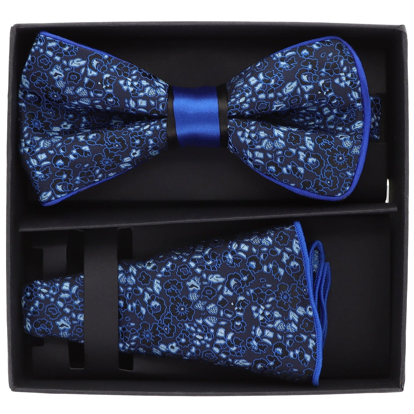 Piping Design Bow Tie & Round Pocket Square in a Box by Vittorio Farina (pbh - 21008) for Independent Retail Stores by Dubal Brothers