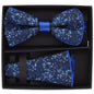 Piping Design Bow Tie & Round Pocket Square in a Box by Vittorio Farina (pbh - 21008) for Independent Retail Stores by Dubal Brothers