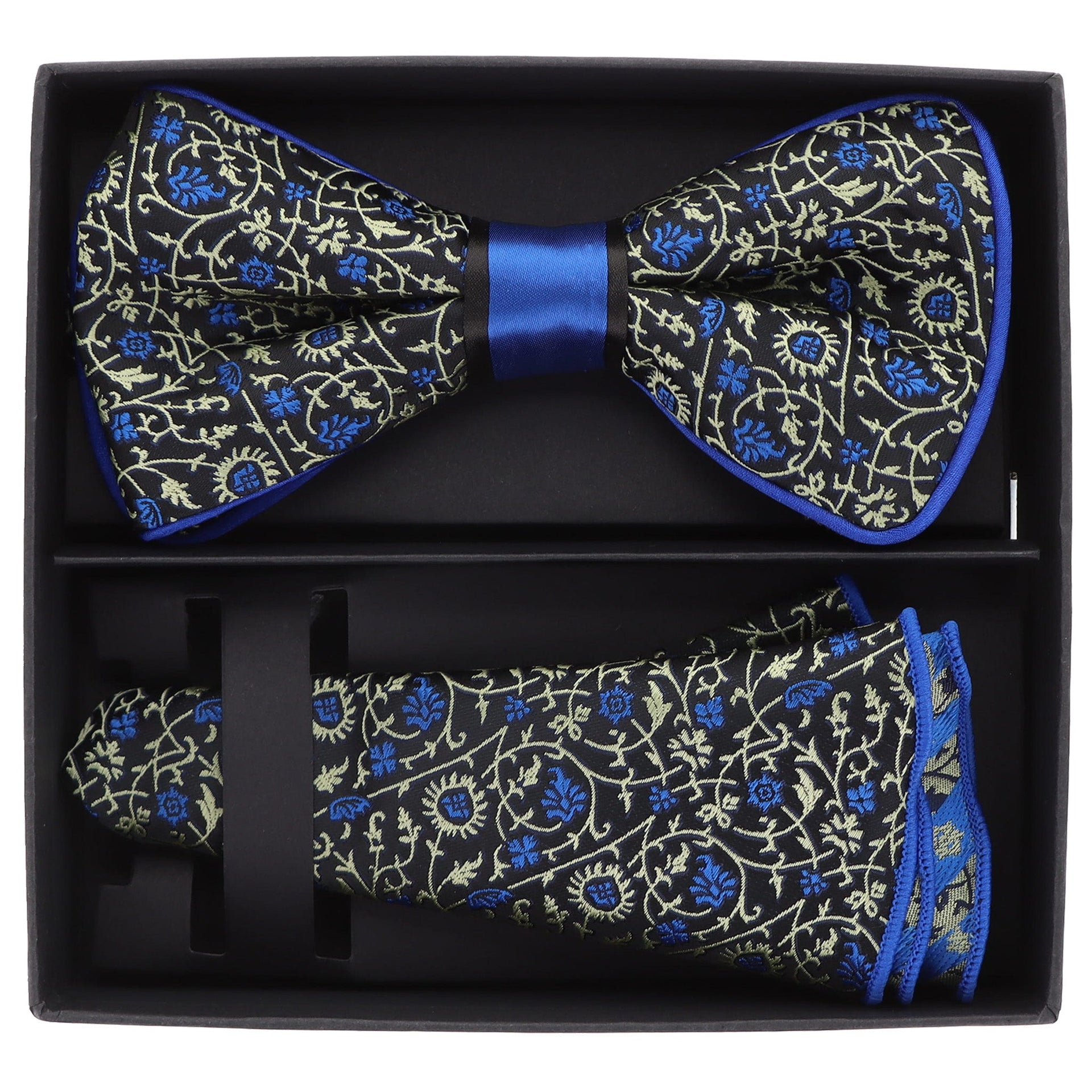Piping Design Bow Tie & Round Pocket Square in a Box by Vittorio Farina (pbh - 21009) for Independent Retail Stores by Dubal Brothers