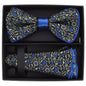 Piping Design Bow Tie & Round Pocket Square in a Box by Vittorio Farina (pbh - 21009) for Independent Retail Stores by Dubal Brothers