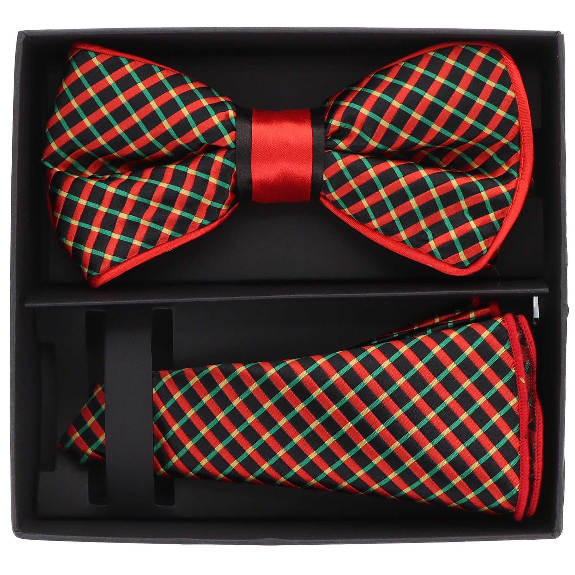 Piping Design Bow Tie & Round Pocket Square in a Box by Vittorio Farina (pbh - 21012) for Independent Retail Stores by Dubal Brothers