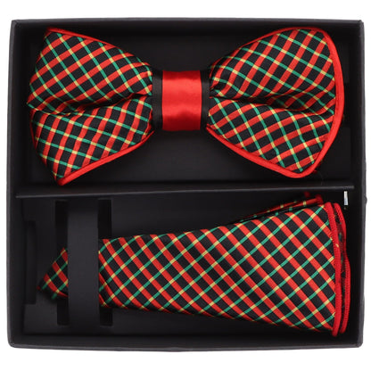 Piping Design Bow Tie & Round Pocket Square in a Box by Vittorio Farina (pbh - 21012) for Independent Retail Stores by Dubal Brothers