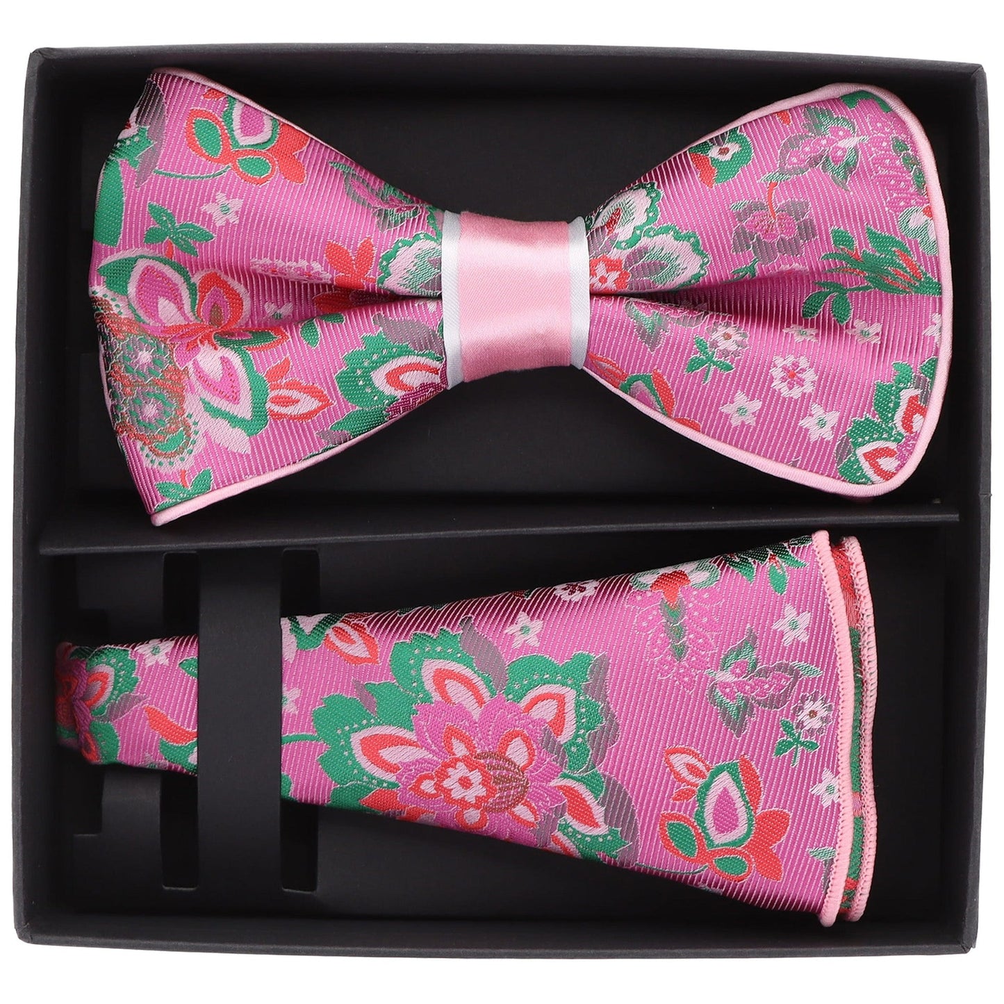 Piping Design Bow Tie & Round Pocket Square in a Box by Vittorio Farina (pbh - 21014) for Independent Retail Stores by Dubal Brothers