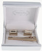 Plain Cufflinks & Tie Bar Set with Gold Setting in a Box by Vittorio Vico (CLTB-502) for Independent Retail Stores by Dubal Brothers