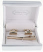 Plain Cufflinks & Tie Bar Set with Gold Setting in a Box by Vittorio Vico (CLTB-508) for Independent Retail Stores by Dubal Brothers