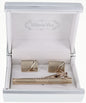 Plain Cufflinks & Tie Bar Set with Gold Setting in a Box by Vittorio Vico (CLTB-520) for Independent Retail Stores by Dubal Brothers