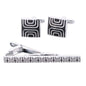 Plain Cufflinks & Tie Bar Set with Silver Setting in a Box by Vittorio Vico (cltb-460) for Independent Retail Stores by Dubal Brothers