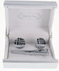 Plain Cufflinks & Tie Bar Set with Silver Setting in a Box by Vittorio Vico (CLTB-507) for Independent Retail Stores by Dubal Brothers