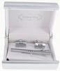 Plain Cufflinks & Tie Bar Set with Silver Setting in a Box by Vittorio Vico (CLTB-509) for Independent Retail Stores by Dubal Brothers