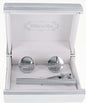Plain Cufflinks & Tie Bar Set with Silver Setting in a Box by Vittorio Vico (CLTB-517) for Independent Retail Stores by Dubal Brothers