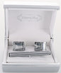 Plain Cufflinks & Tie Bar Set with Silver Setting in a Box by Vittorio Vico (CLTB-531) for Independent Retail Stores by Dubal Brothers