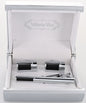 Plain Cufflinks & Tie Bar Set with Silver Setting in a Box by Vittorio Vico (CLTB-535) for Independent Retail Stores by Dubal Brothers