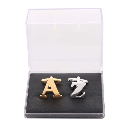 Plain Initial Cufflinks in a Gift Box (A to Z) by Vittorio Vico (inicl - plain - AS) for Independent Retail Stores by Dubal Brothers