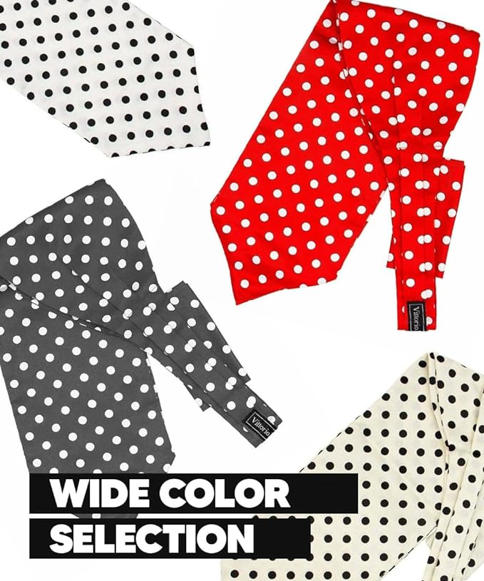 Polka Dot Ascot & Pocket Square by Vittorio Farina (ASCOTS - PD_BLACK_WHITE) for Independent Retail Stores by Dubal Brothers