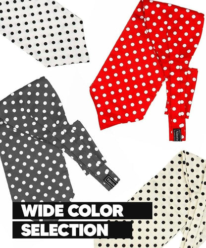Polka Dot Ascot & Pocket Square by Vittorio Farina (ASCOTS - PD_BLACK_WHITE) for Independent Retail Stores by Dubal Brothers