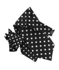 Polka Dot Ascot & Pocket Square by Vittorio Farina (ASCOTS - PD_BLACK_WHITE) for Independent Retail Stores by Dubal Brothers