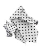 Polka Dot Ascot & Pocket Square by Vittorio Farina (ASCOTS - PD_WHITE_BLACK) for Independent Retail Stores by Dubal Brothers