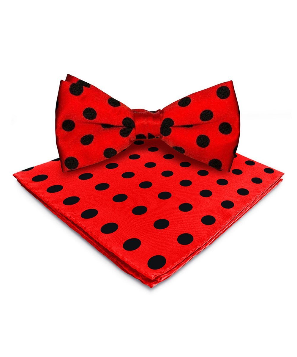 Polka Dot Bow Tie & Pocket Square in a Box by Vittorio Farina (bh - 0003) for Independent Retail Stores by Dubal Brothers